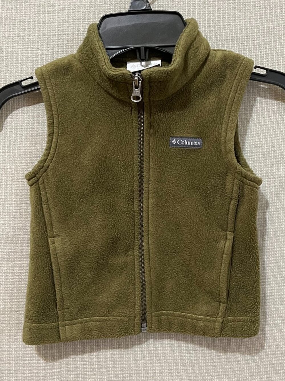 Columbia Khaki Green Fleece Vest Sleeveless Full Zip 2T